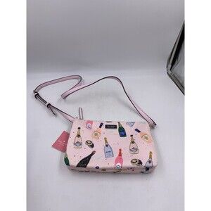 Kate Spade Triple Gusset Crossbody DOWN CHAMPAGNE NWT Blemished